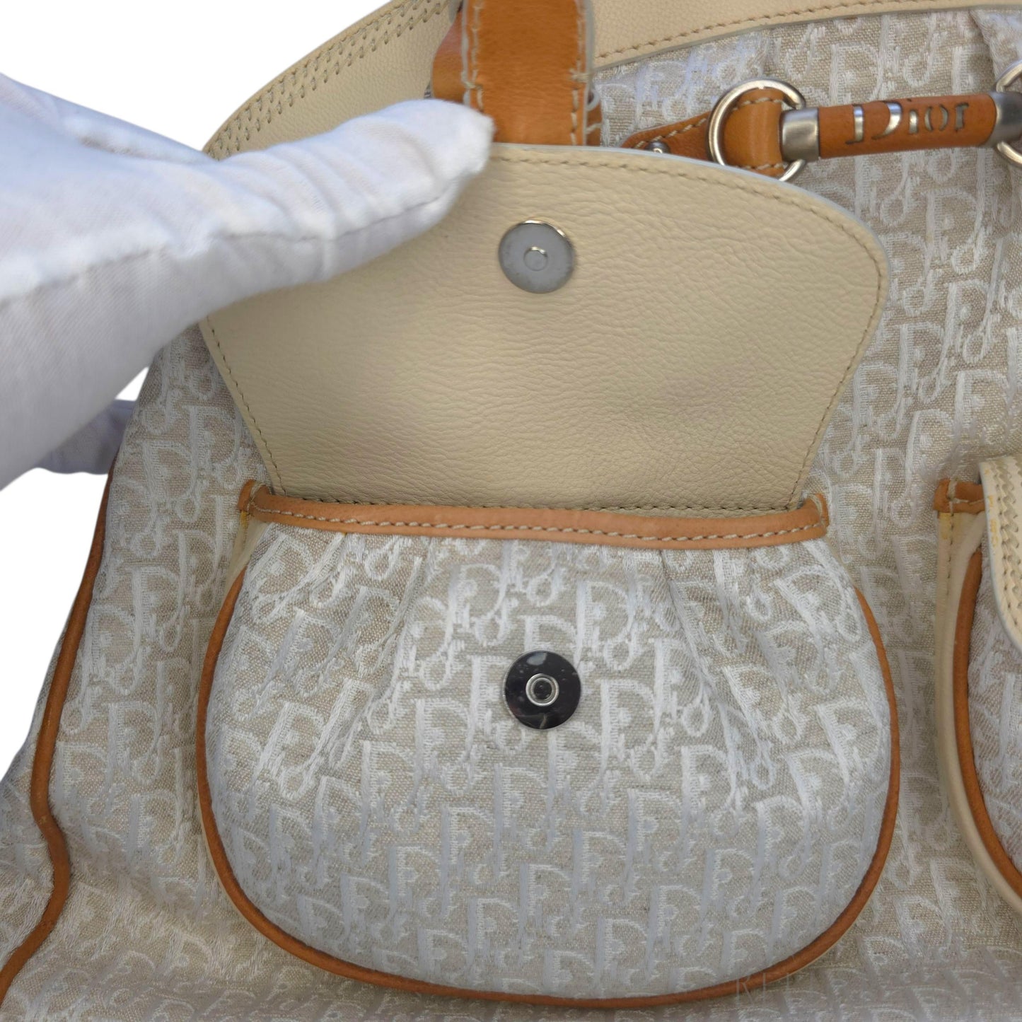 Vintage Large Diorissimo Trotter Canvas My Dior Frame Pocket handbag