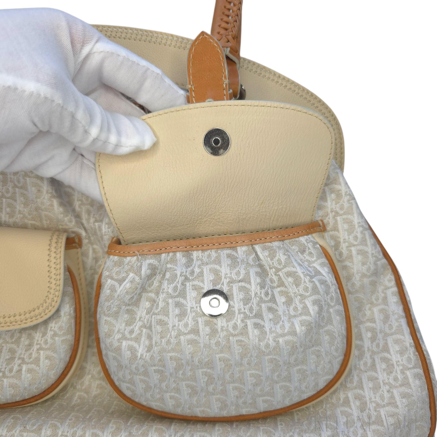 Vintage Large Diorissimo Trotter Canvas My Dior Frame Pocket handbag