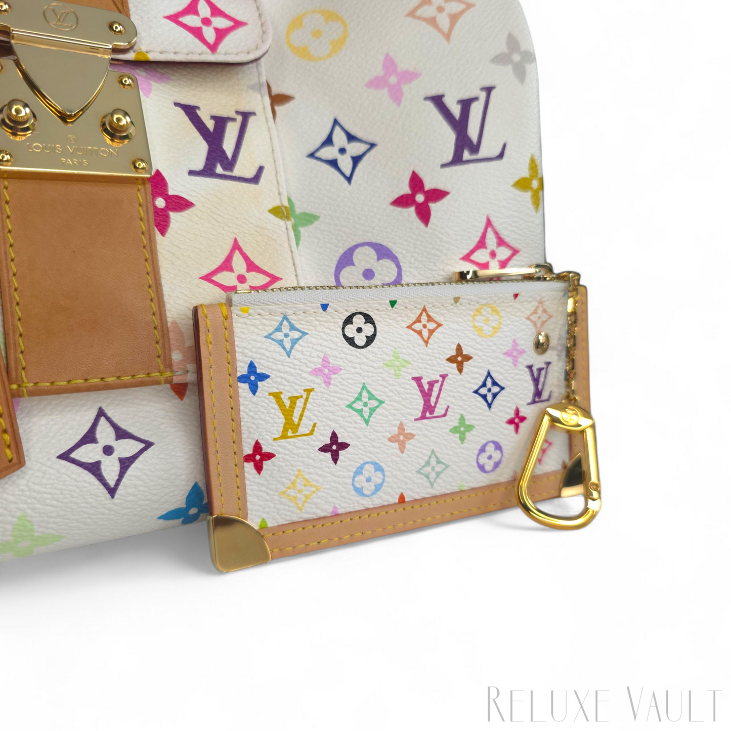 *Fantastic Condition* Multicolor Pochette Cles Coin Purse White-Louis Vuitton-Reluxe Vault