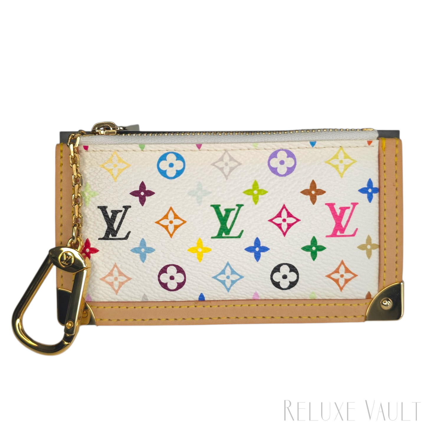 *Fantastic Condition* Multicolor Pochette Cles Coin Purse White-Louis Vuitton-Reluxe Vault