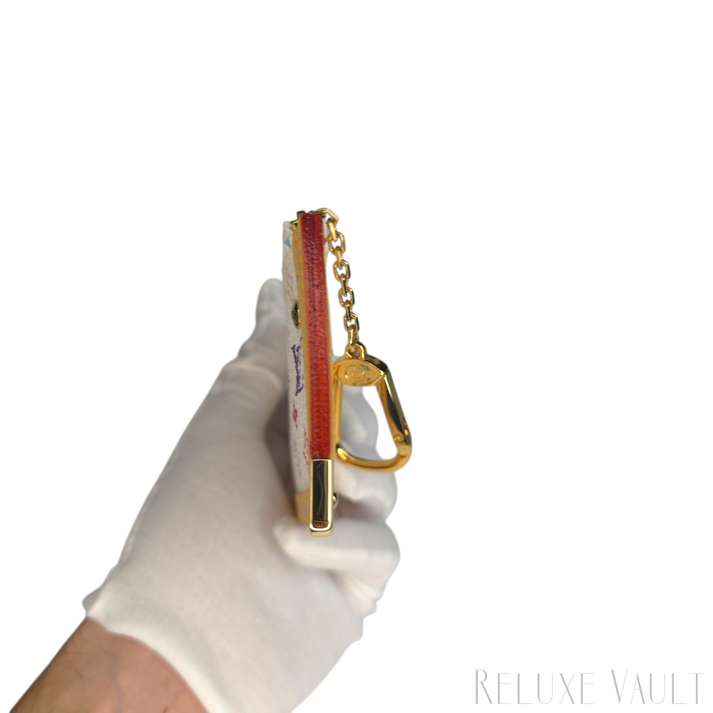 *Fantastic Condition* Multicolor Pochette Cles Coin Purse White-Louis Vuitton-Reluxe Vault