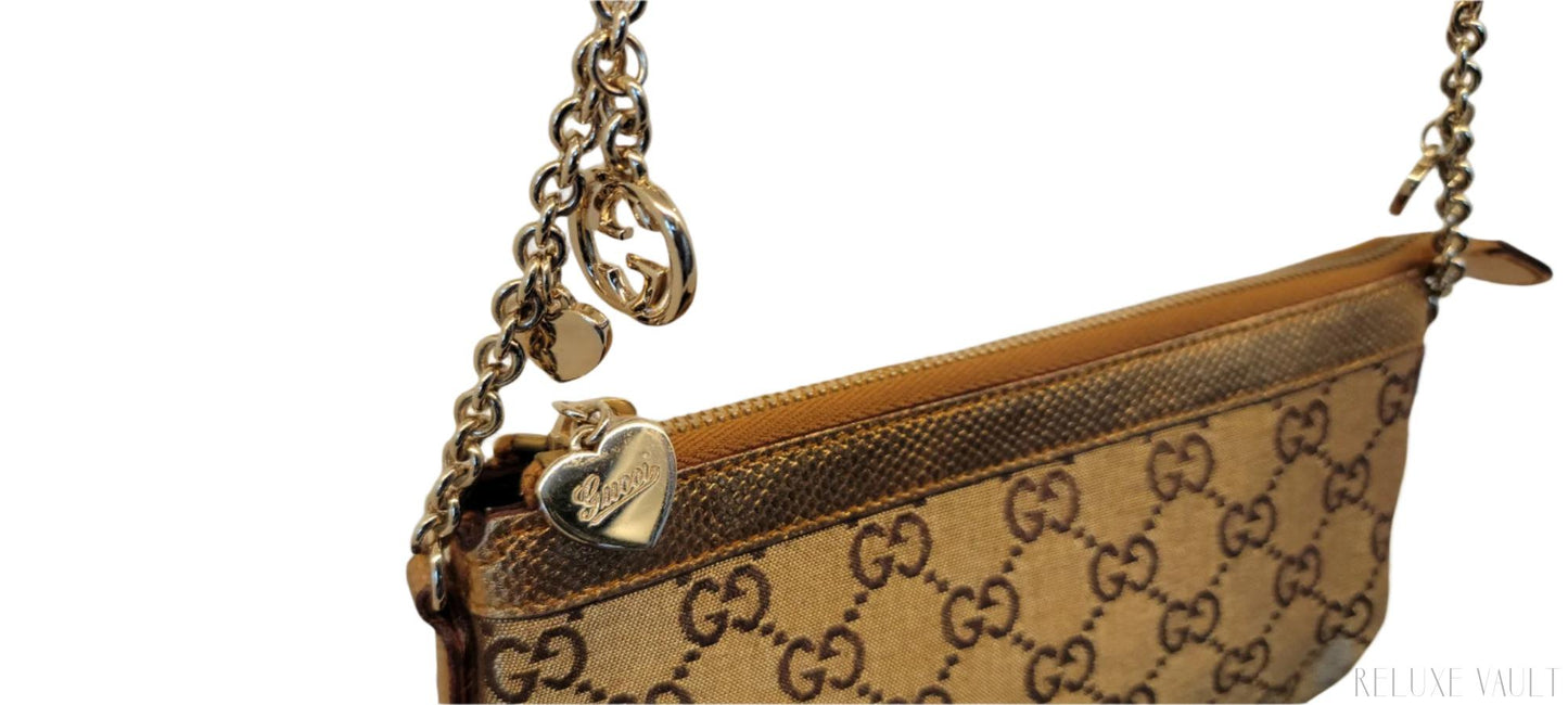 GG Canvas Charm Chain Pouch