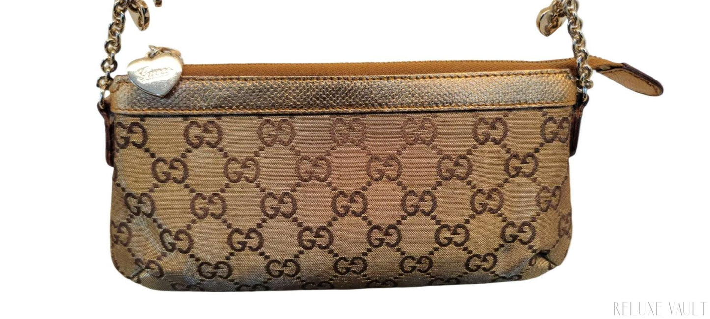 GG Canvas Charm Chain Pouch