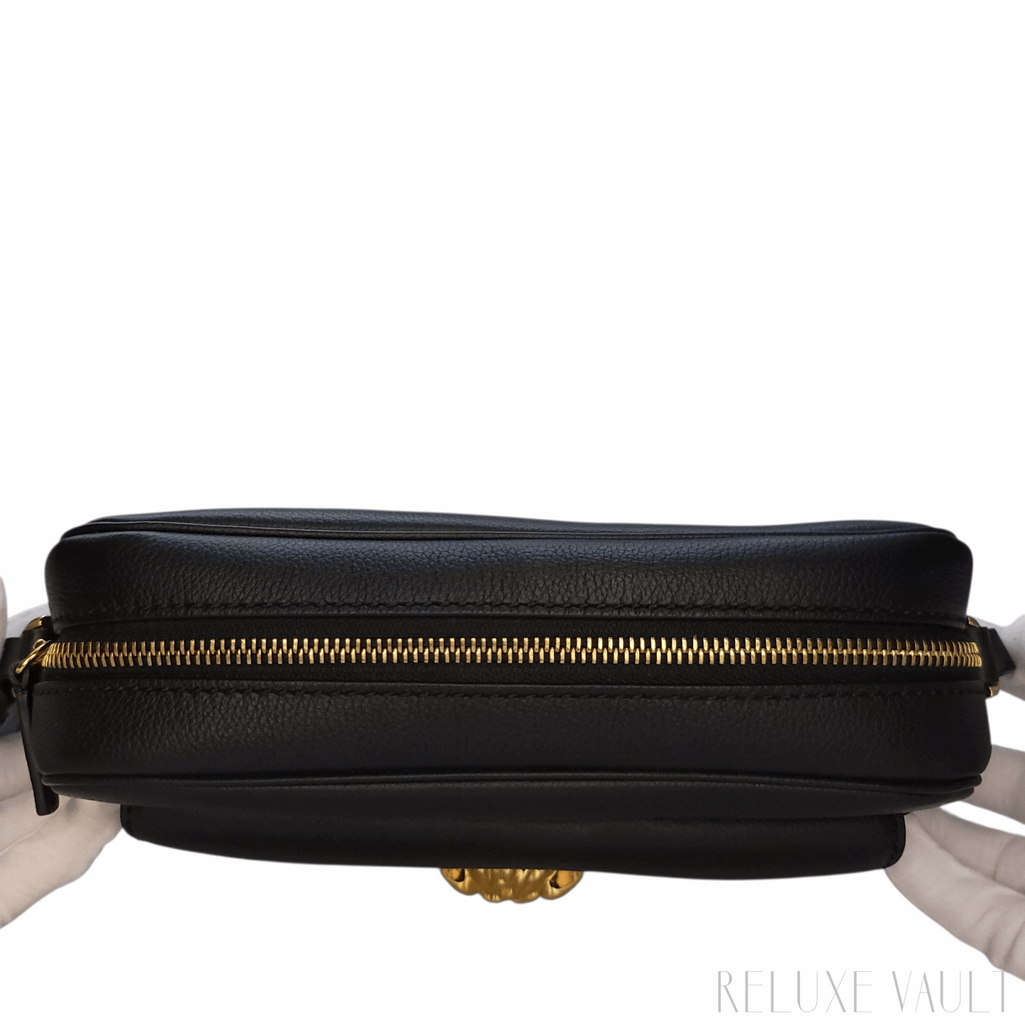 Medusa Leather "La Camera" Crossbody Bag