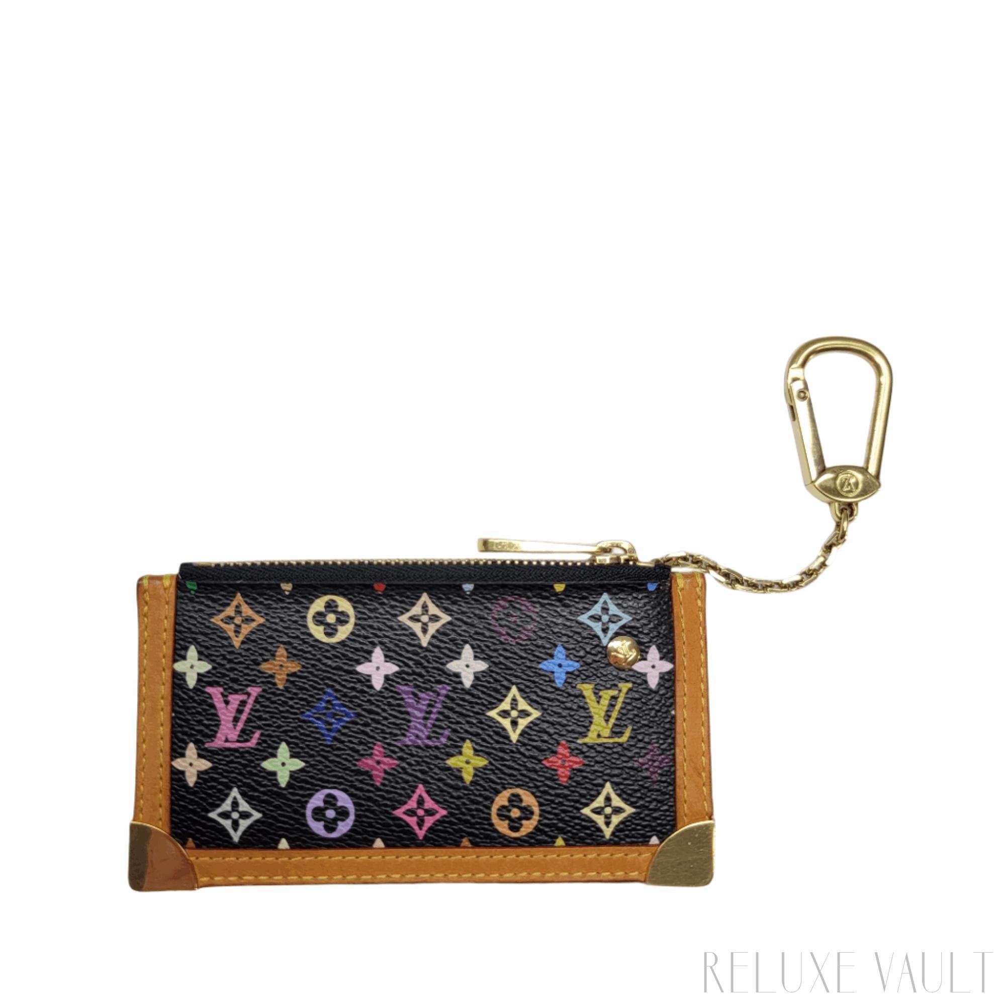 Multicolor Pochette Cles Coin Purse Black