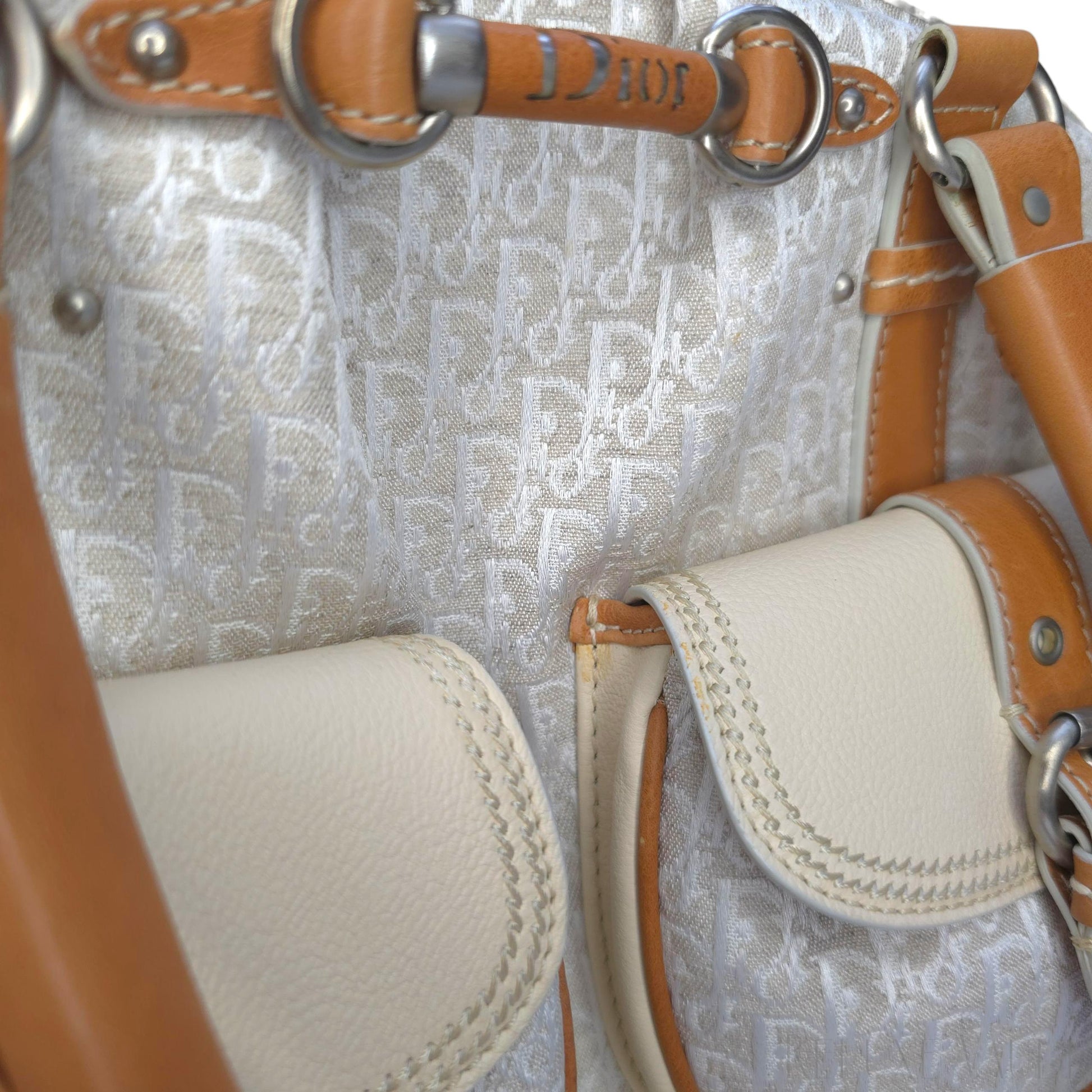 Vintage Large Diorissimo Trotter Canvas My Dior Frame Pocket handbag