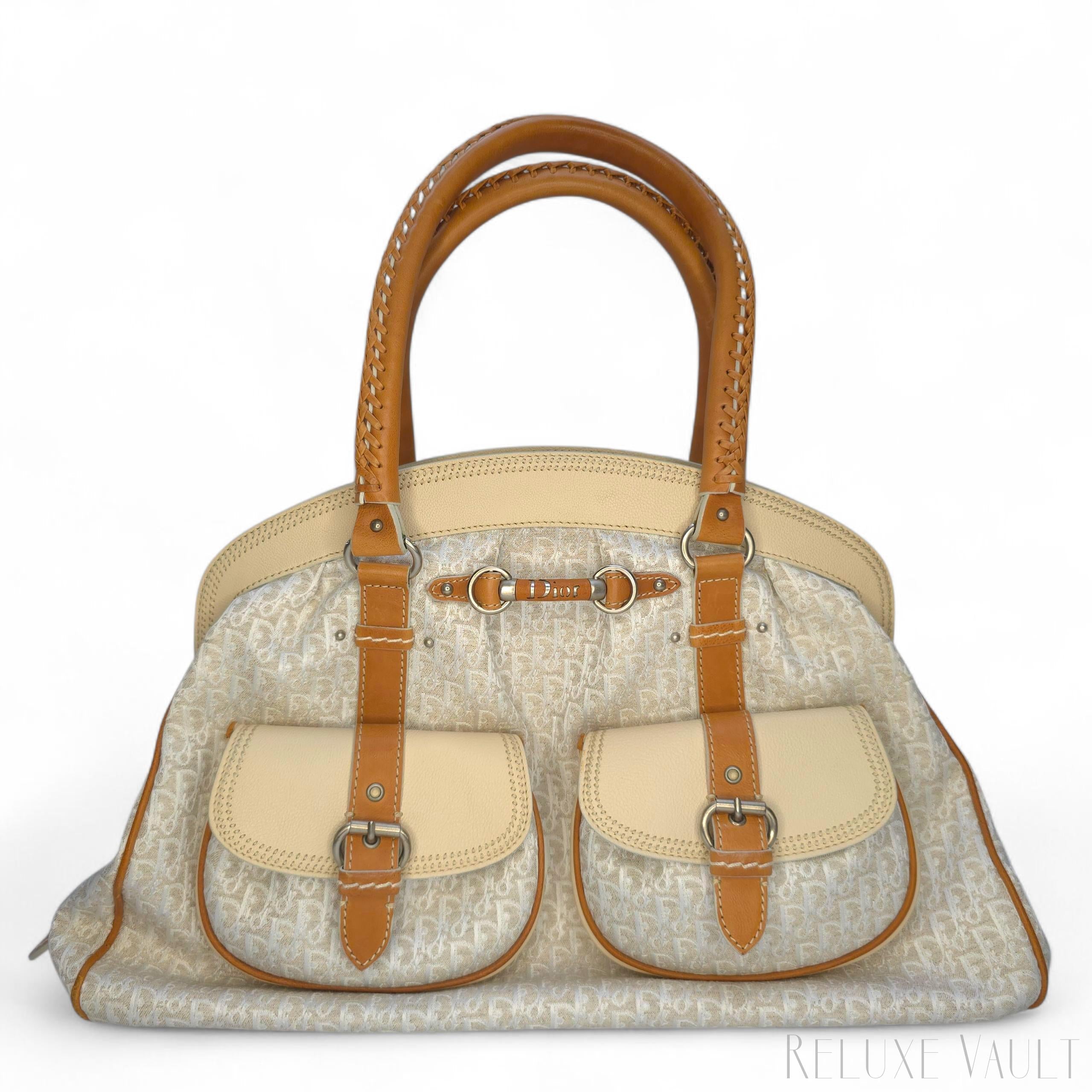 Vintage Large Diorissimo Trotter Canvas My Dior Frame Pocket handbag