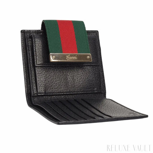 Load image 1 in gallery view. Black GG French Wallet