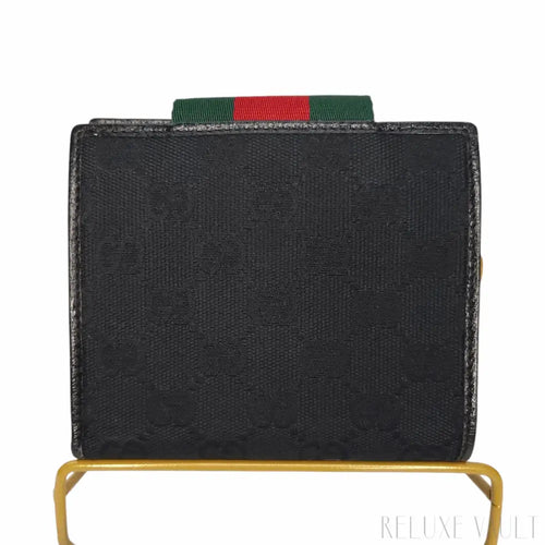 Load image 1 in gallery view. Black GG French Wallet