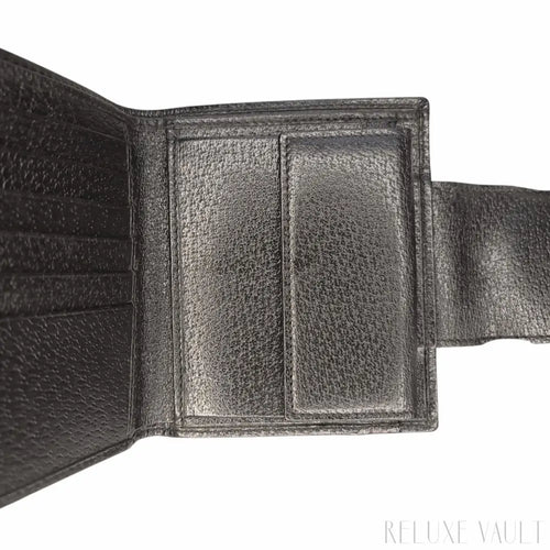Load image 1 in gallery view. Black GG French Wallet