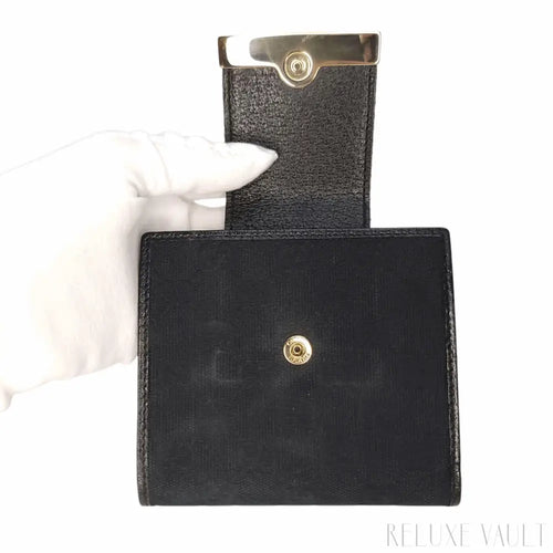 Load image 1 in gallery view. Black GG French Wallet