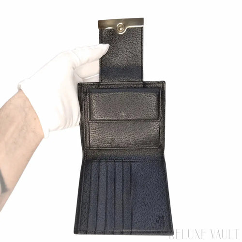 Load image 1 in gallery view. Black GG French Wallet