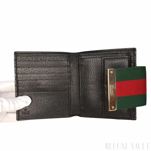 Load image 1 in gallery view. Black GG French Wallet
