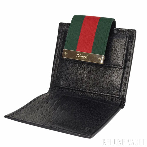 Load image 1 in gallery view. Black GG French Wallet