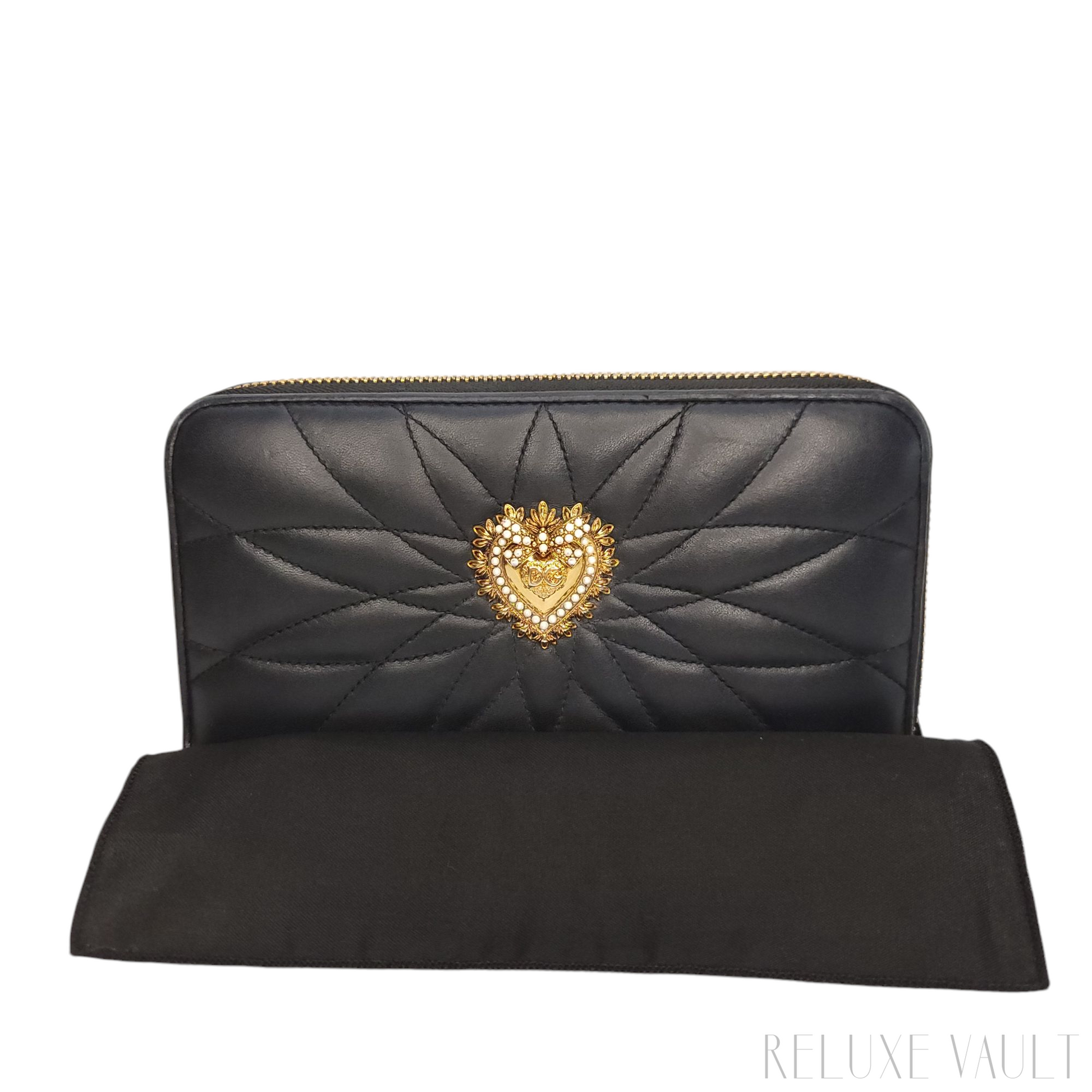 【特価！関送込】DOLCE ＆ GABBANA ZIP-AROUND DEVOTION WALLET Zip-around Devotion wallet in Black for Women