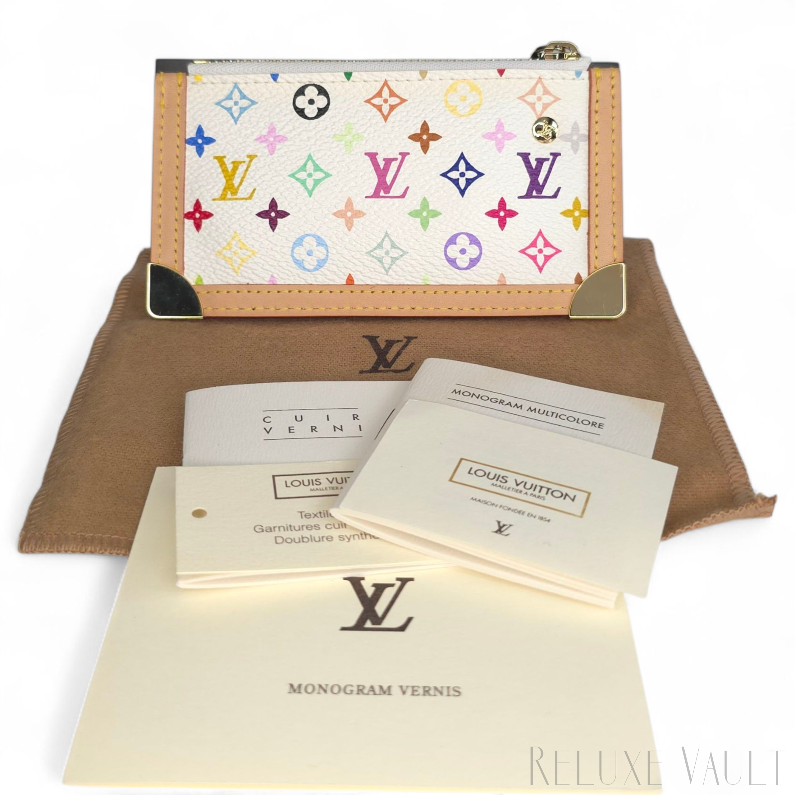*Fantastic Condition* Multicolor Pochette Cles Coin Purse White-Louis Vuitton-Reluxe Vault