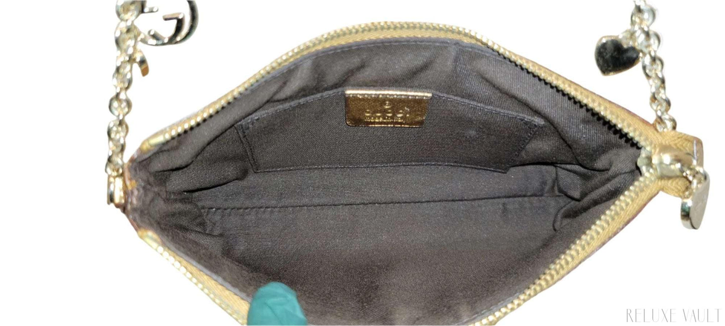 GG Canvas Charm Chain Pouch