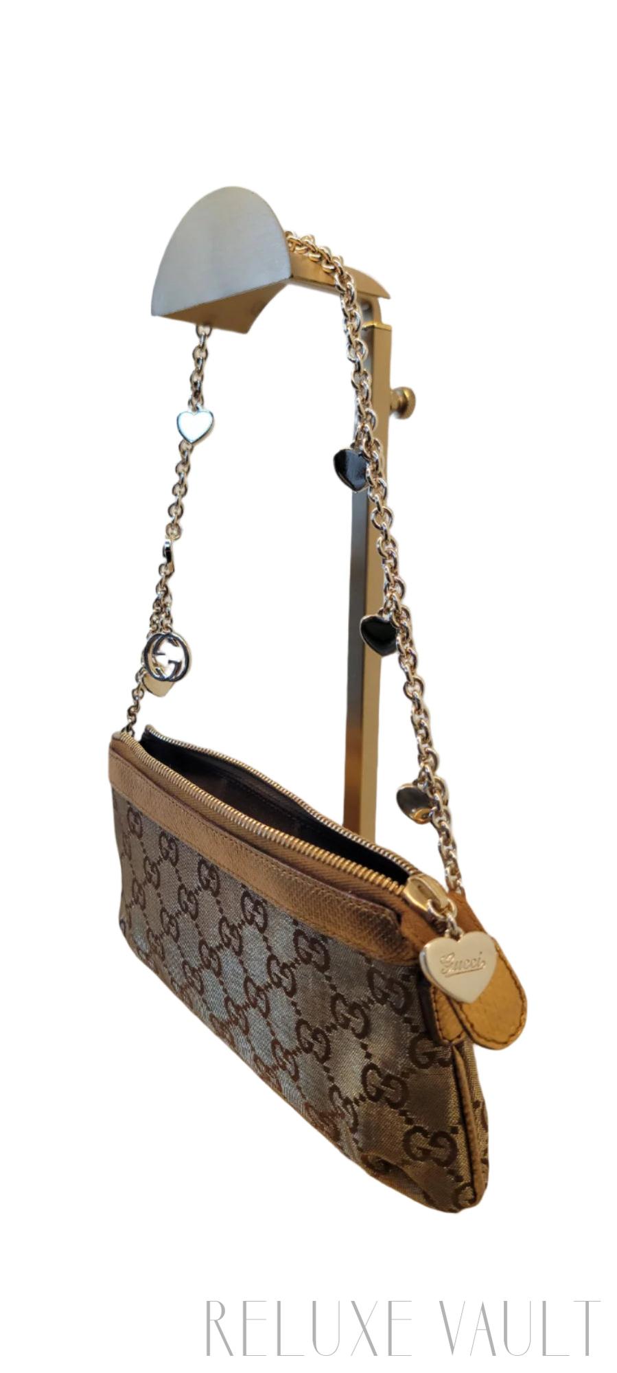 GG Canvas Charm Chain Pouch