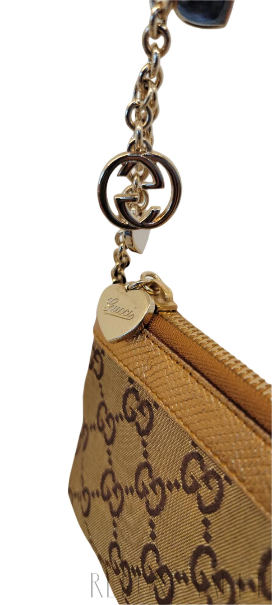 GG Canvas Charm Chain Pouch