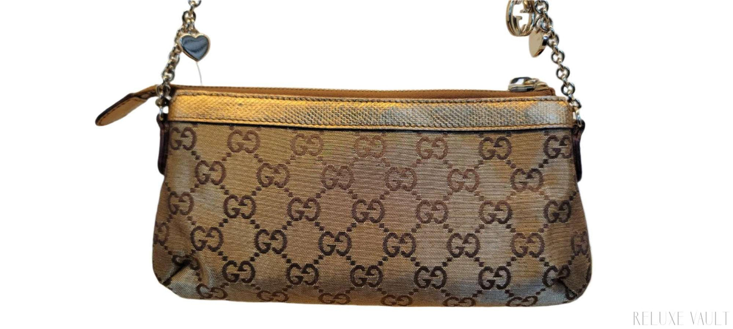 GG Canvas Charm Chain Pouch