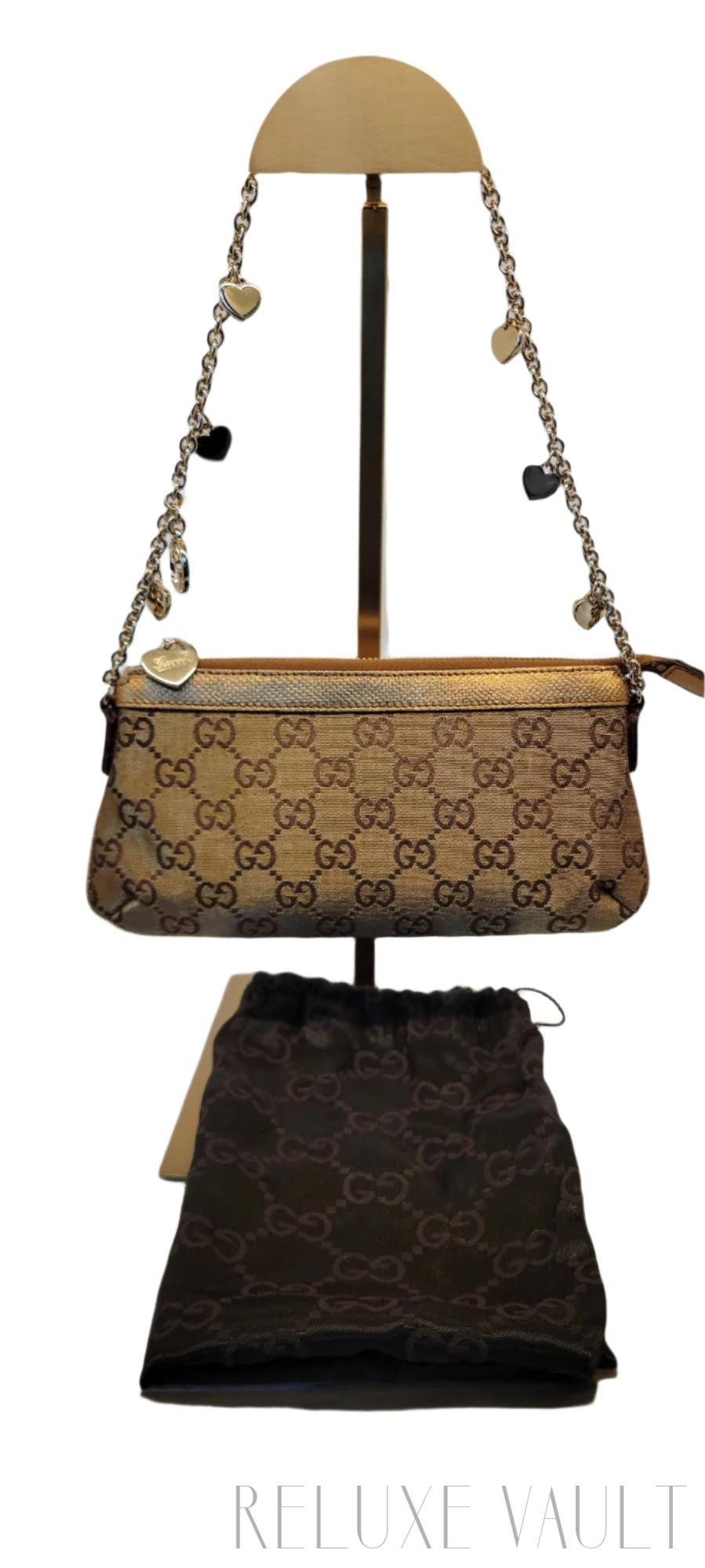 GG Canvas Charm Chain Pouch