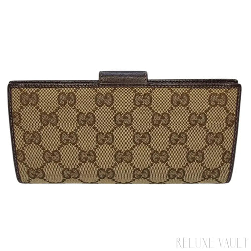 Load image 1 in gallery view. Abbey GG Canvas Continental Wallet