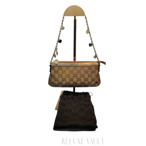 Load image 1 in gallery view. GG Canvas Charm Chain Pouch