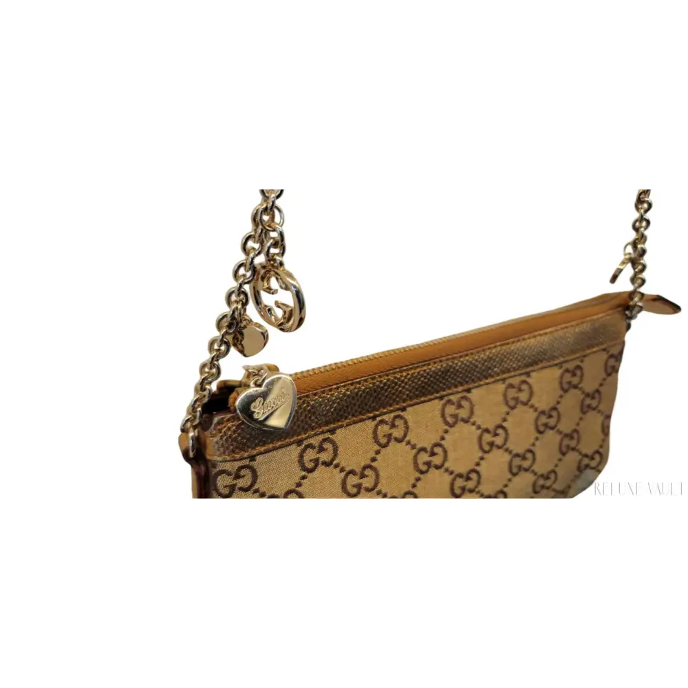 GG Canvas Charm Chain Pouch
