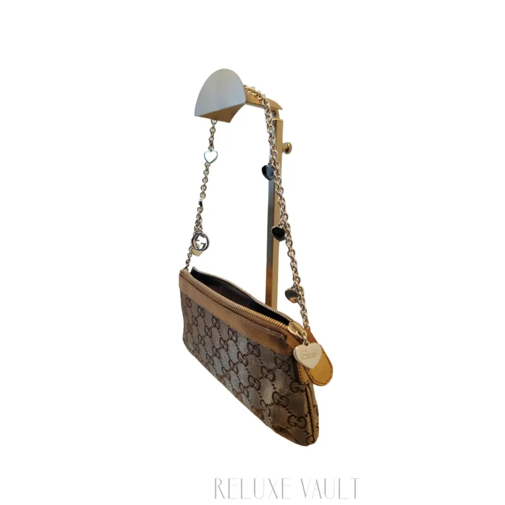 GG Canvas Charm Chain Pouch