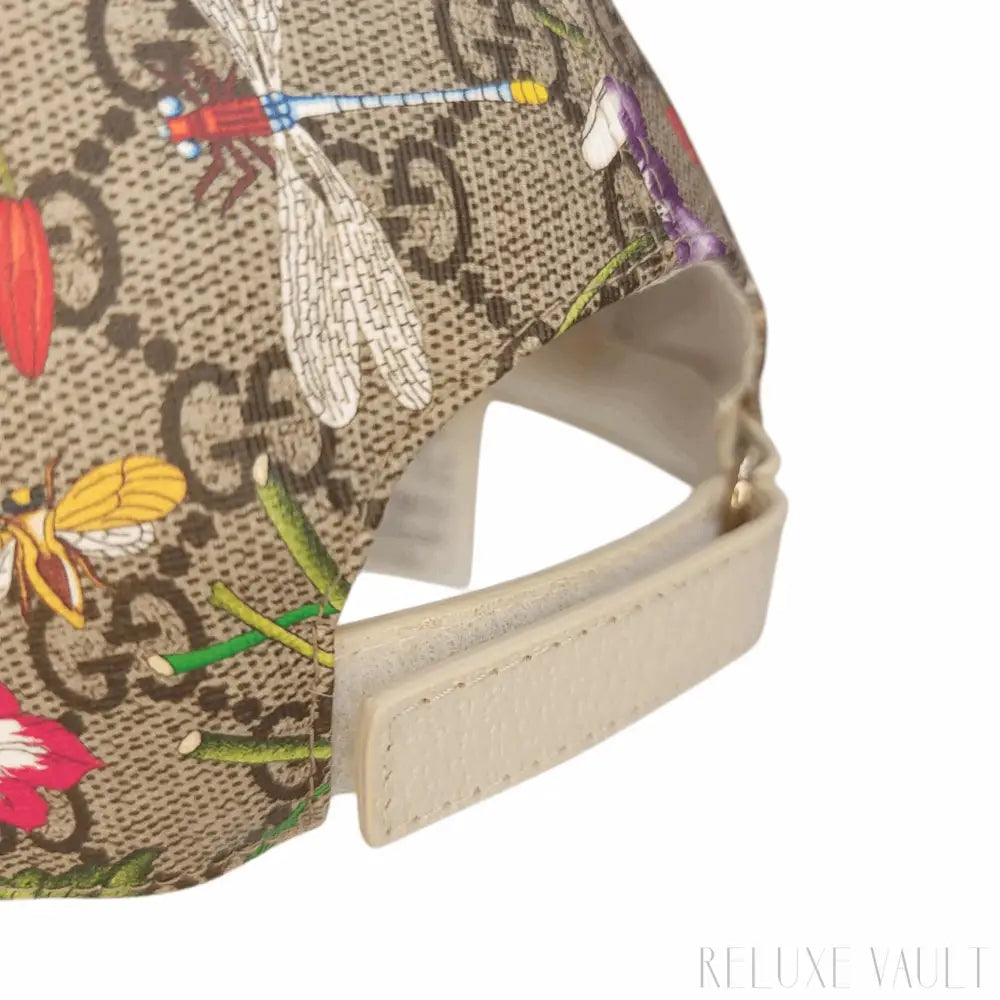 Gucci GG Supreme Flora Baseball Cap White