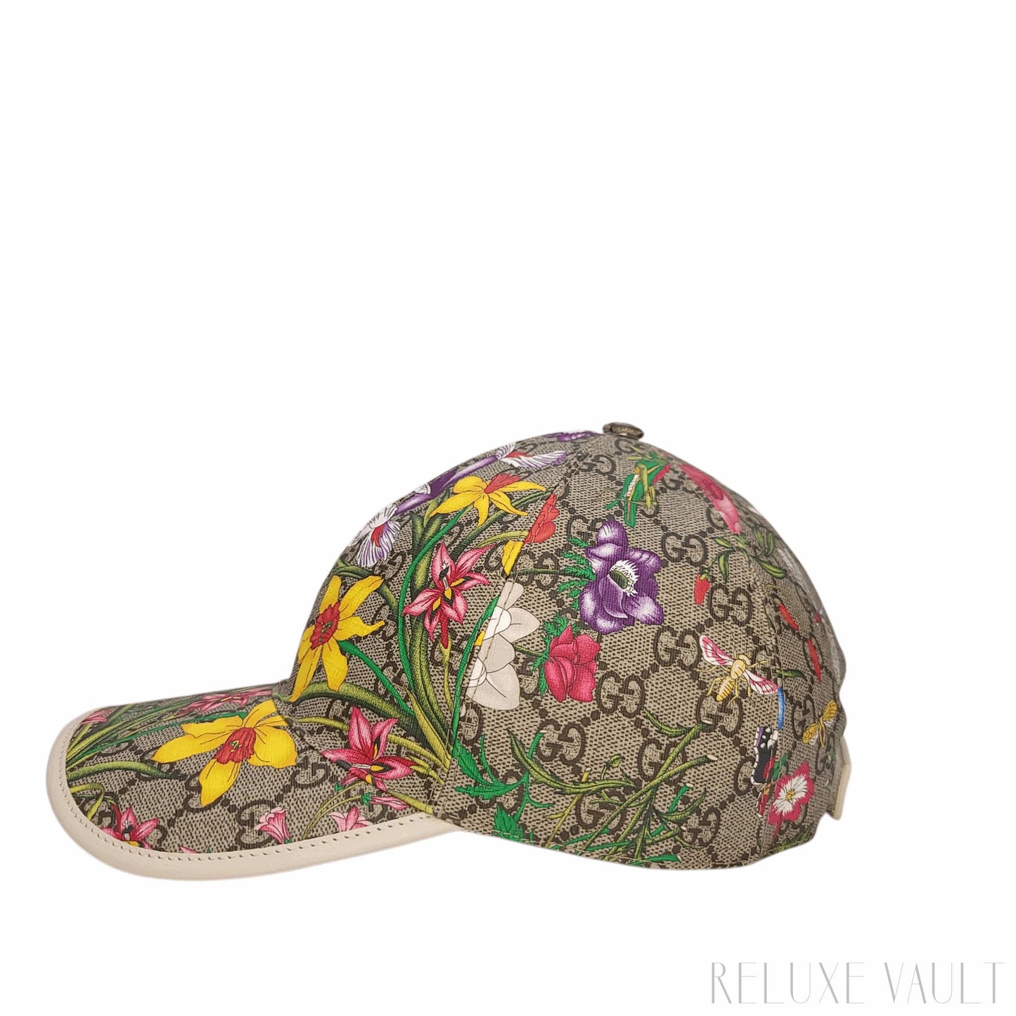 Gucci GG Supreme Flora Baseball Cap White