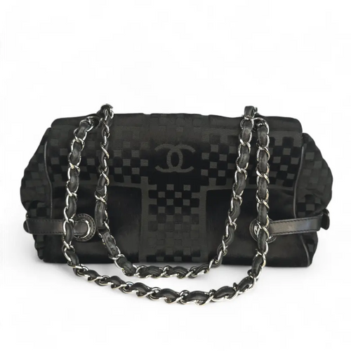 Load image 1 in gallery view. CC Velvet Checkered Flap Bag-Chanel-Reluxe Vault