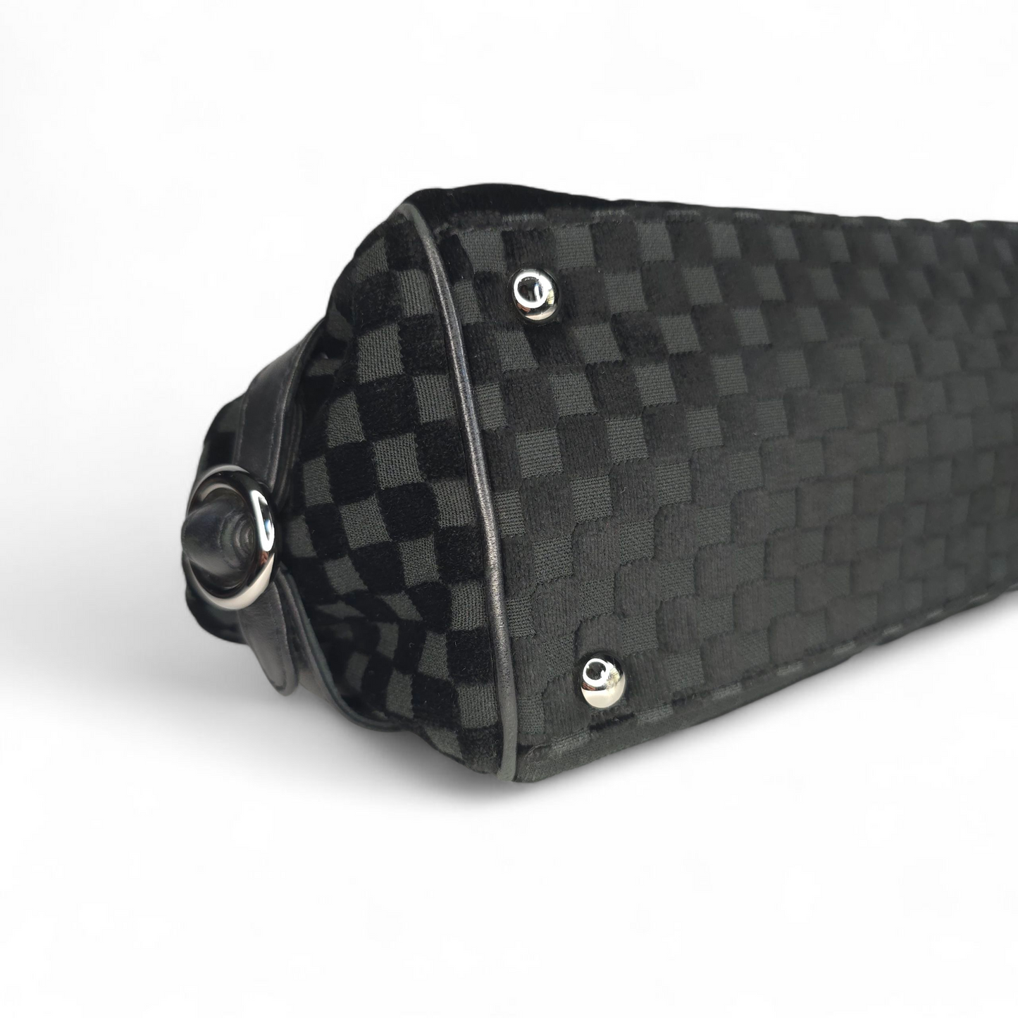 CC Velvet Checkered Flap Bag-Chanel-Reluxe Vault