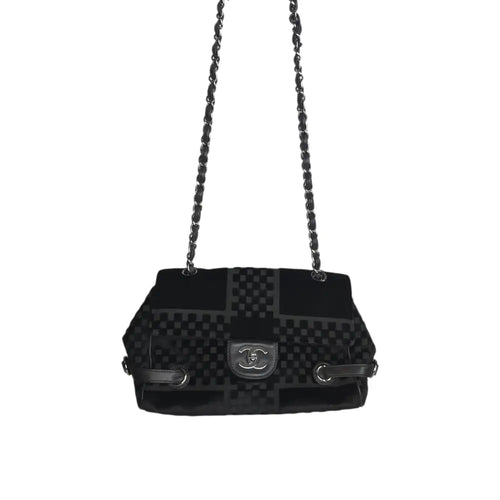 Load image 1 in gallery view. CC Velvet Checkered Flap Bag-Chanel-Reluxe Vault