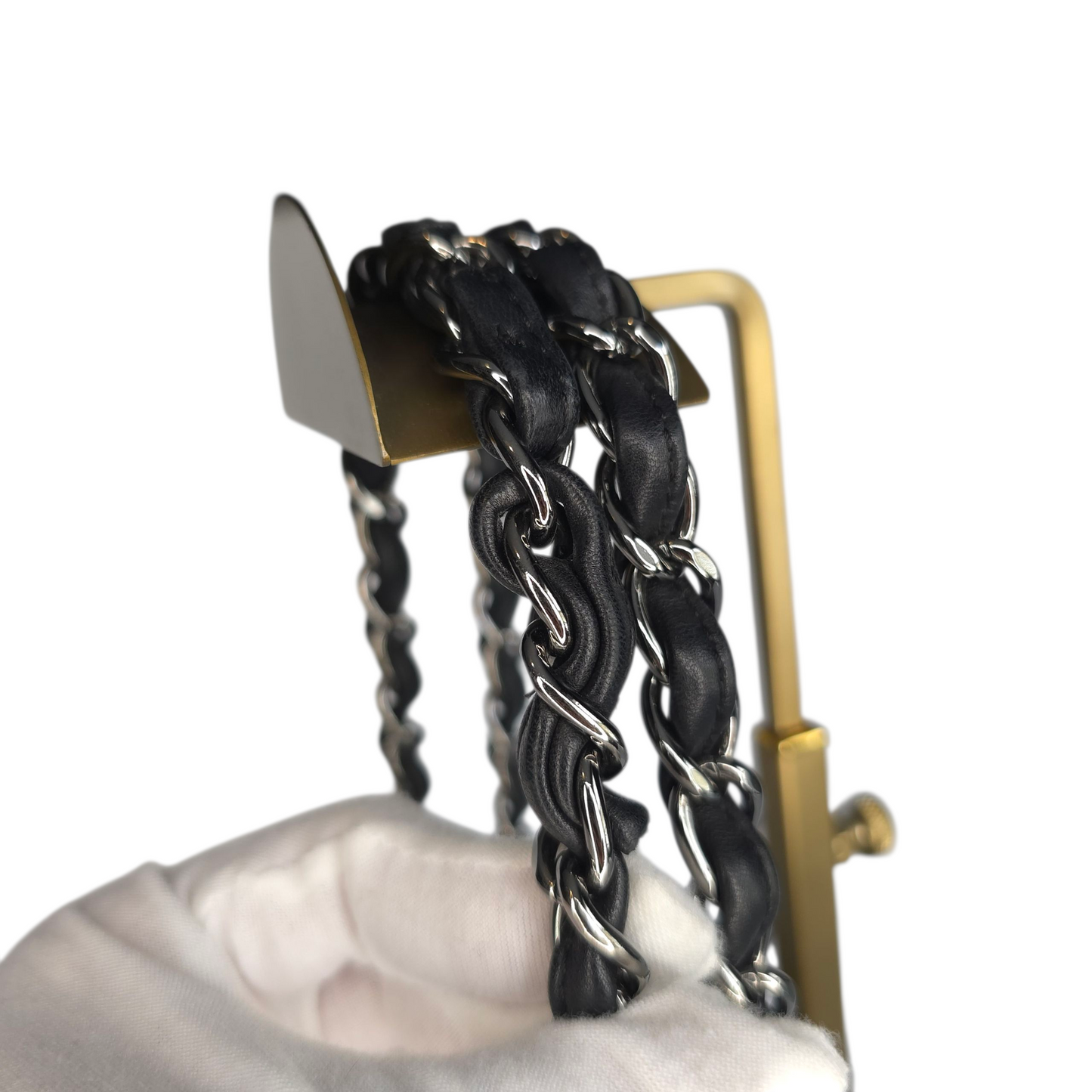 CC Velvet Checkered Flap Bag-Chanel-Reluxe Vault