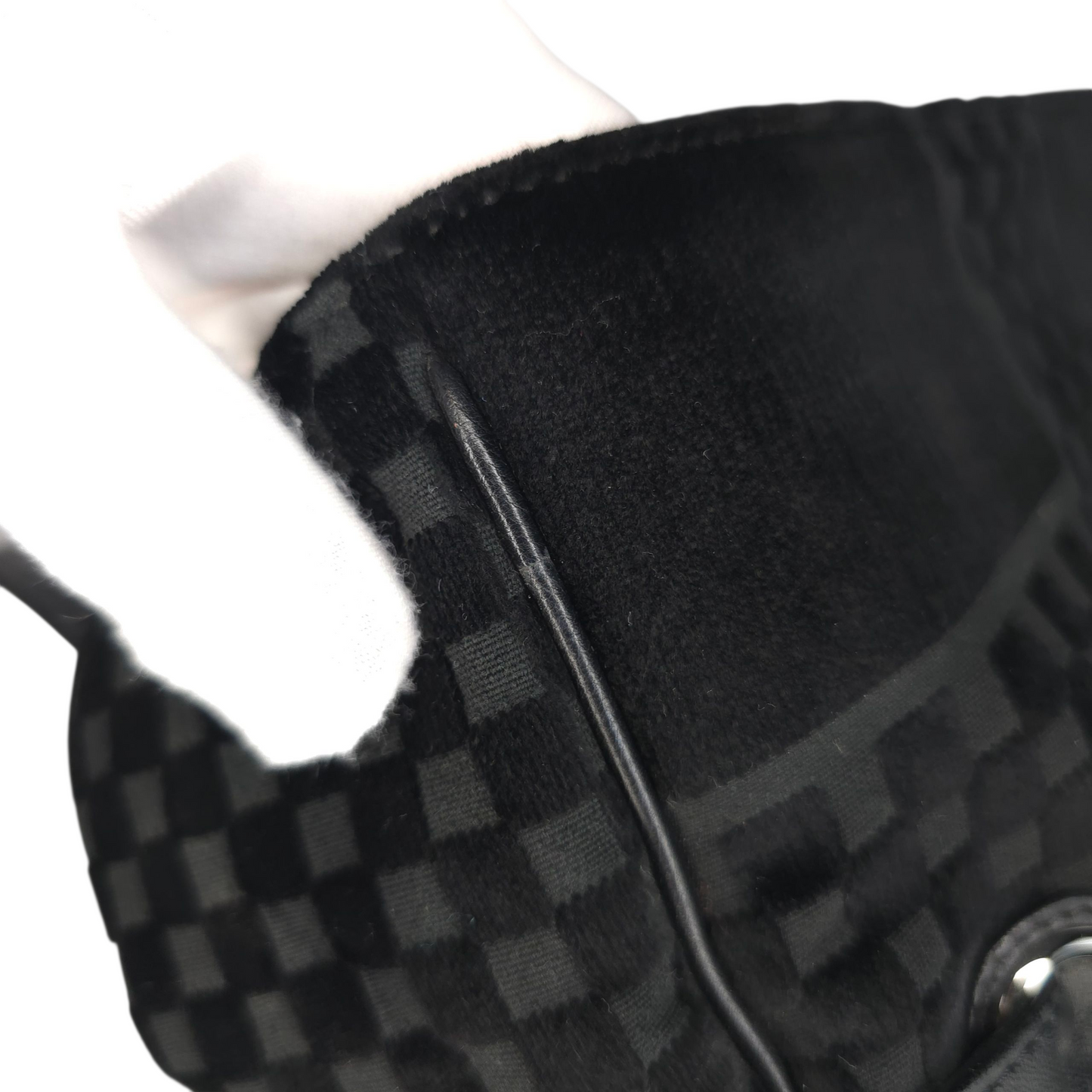 CC Velvet Checkered Flap Bag-Chanel-Reluxe Vault