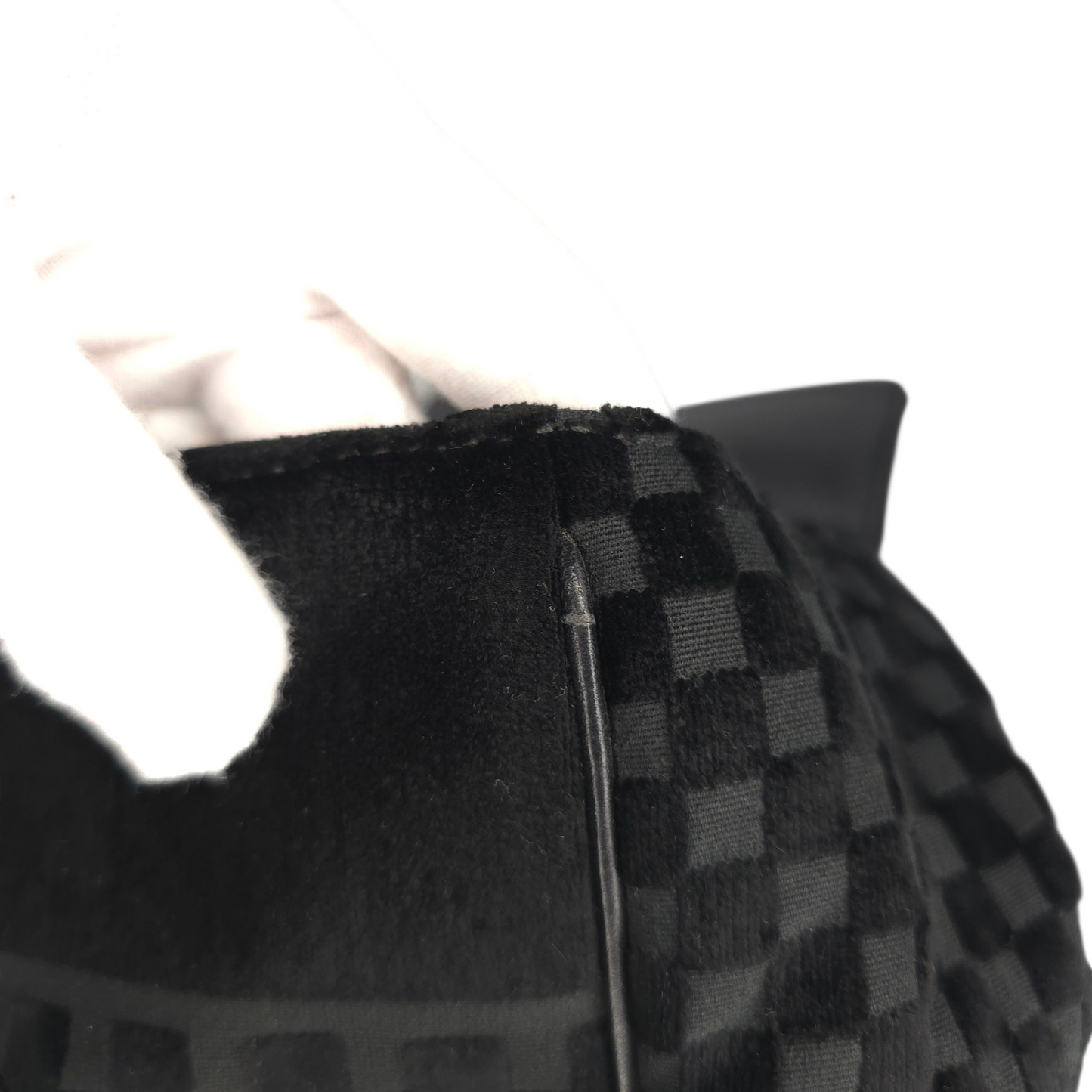 CC Velvet Checkered Flap Bag-Chanel-Reluxe Vault