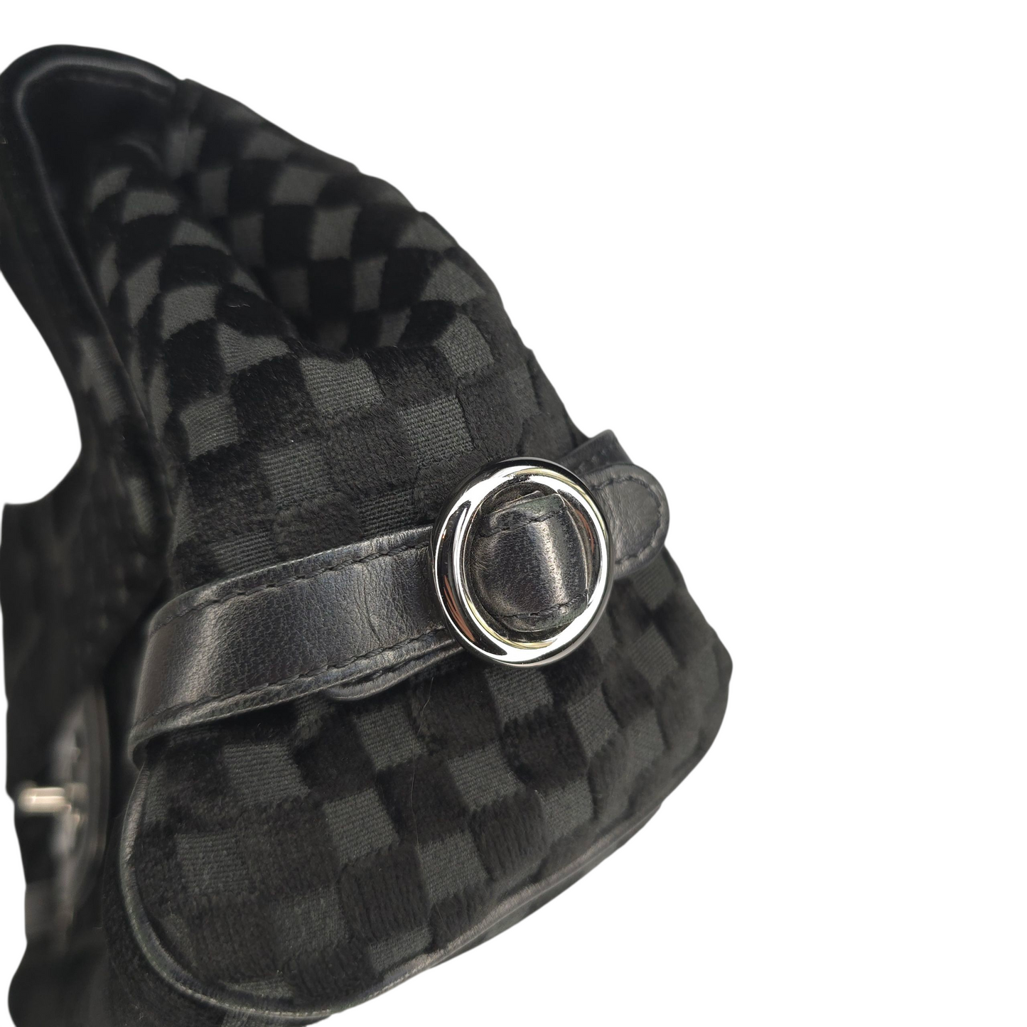CC Velvet Checkered Flap Bag-Chanel-Reluxe Vault