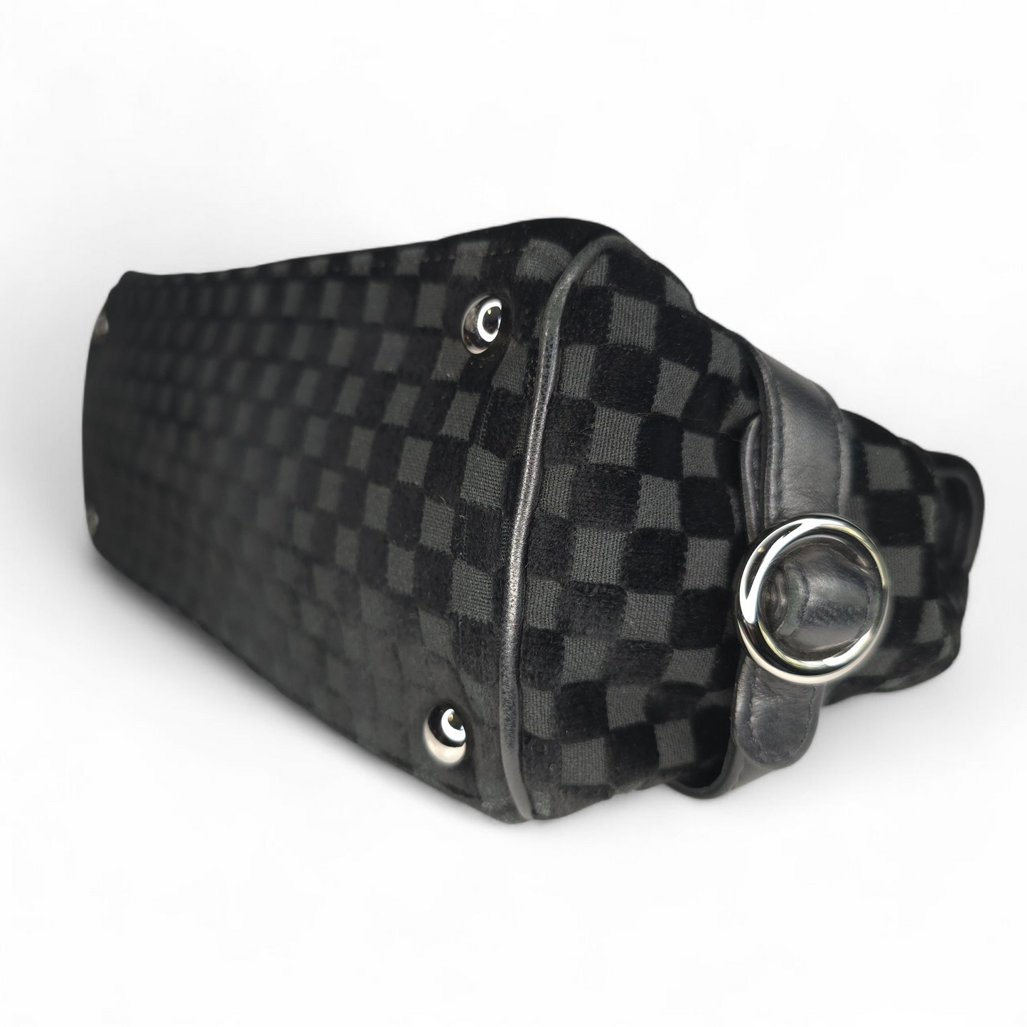 CC Velvet Checkered Flap Bag-Chanel-Reluxe Vault