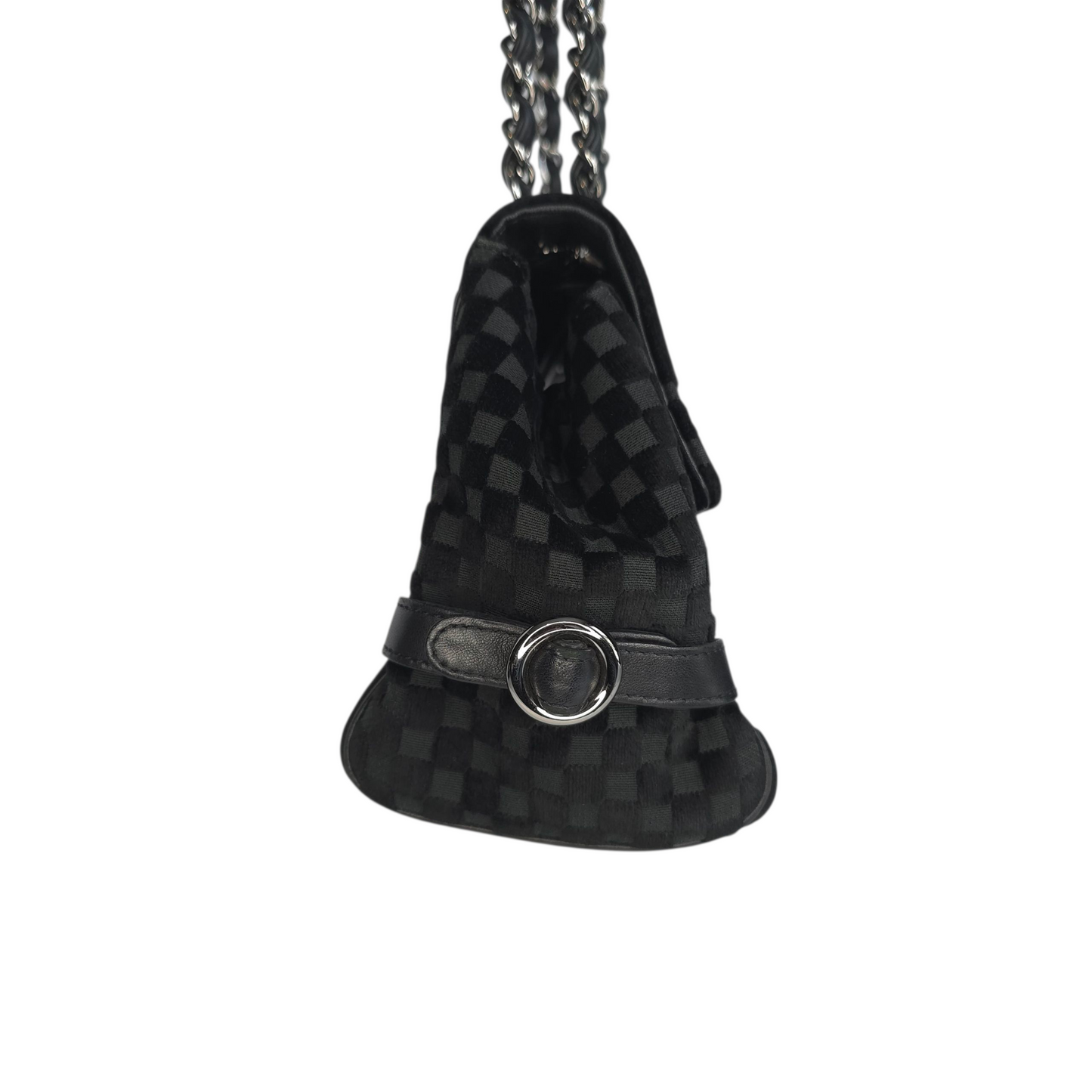 CC Velvet Checkered Flap Bag-Chanel-Reluxe Vault