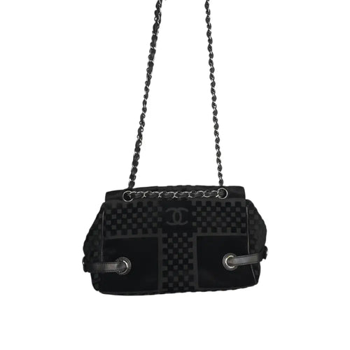 Load image 1 in gallery view. CC Velvet Checkered Flap Bag-Chanel-Reluxe Vault