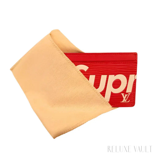 Load image 1 in gallery view. Louis Vuitton x Supreme Epi Porte Carte Card Holder Case