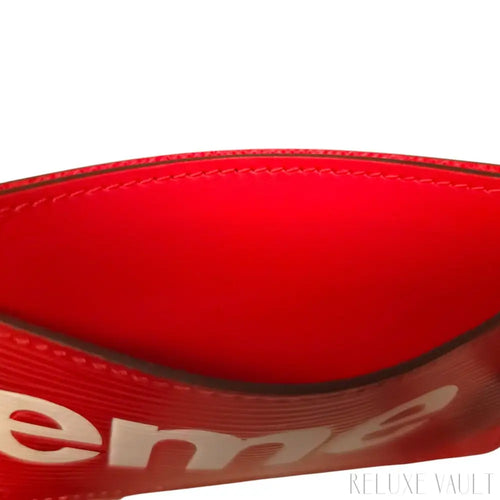 Load image 1 in gallery view. Louis Vuitton x Supreme Epi Porte Carte Card Holder Case