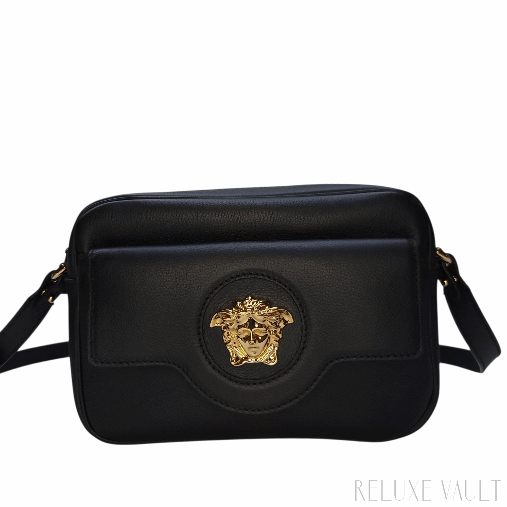Medusa Leather "La Camera" Crossbody Bag