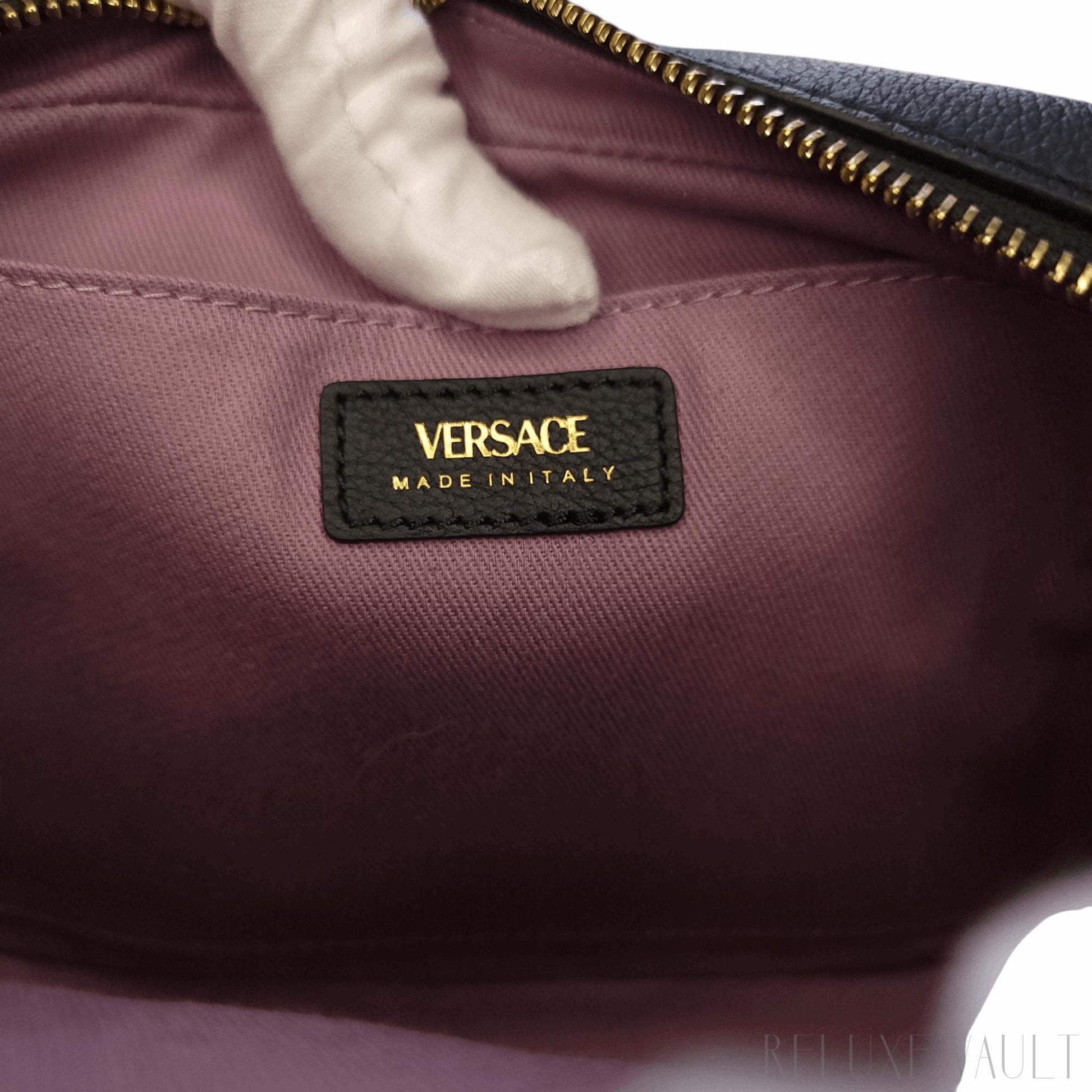 Medusa Leather "La Camera" Crossbody Bag