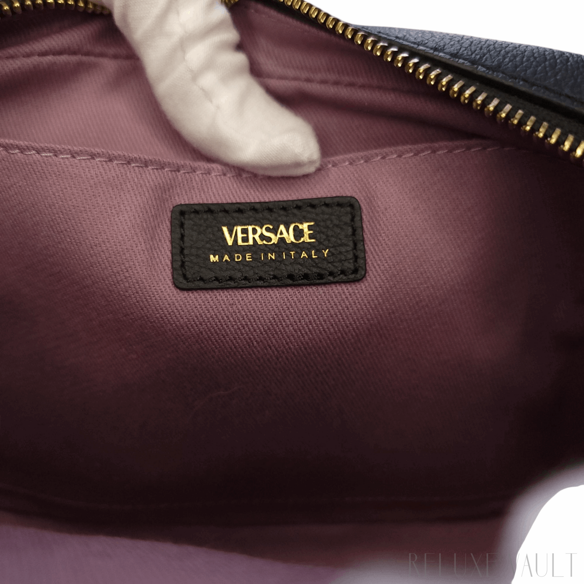 Medusa Leather "La Camera" Crossbody Bag