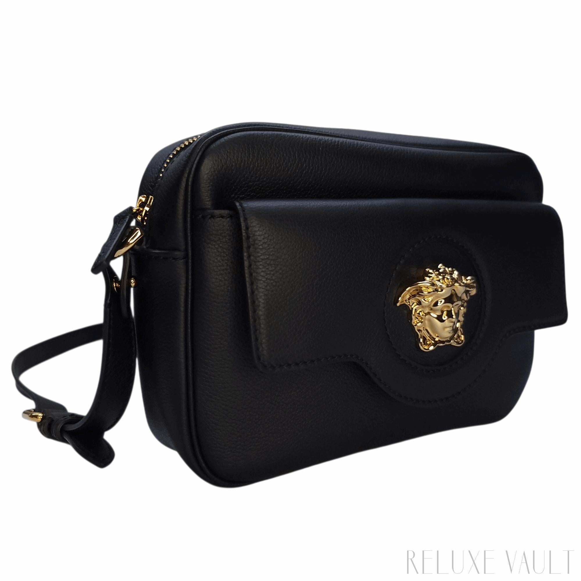 Medusa Leather "La Camera" Crossbody Bag