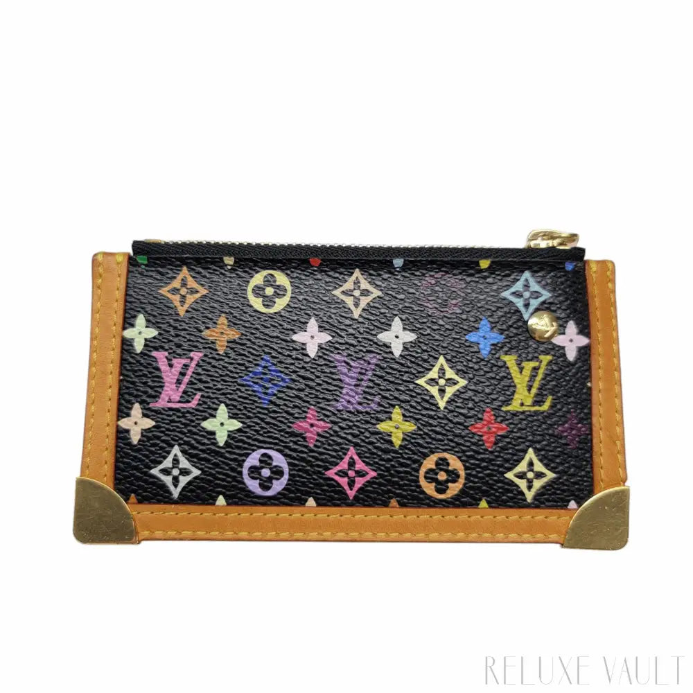 Multicolor Pochette Cles Coin Purse Black
