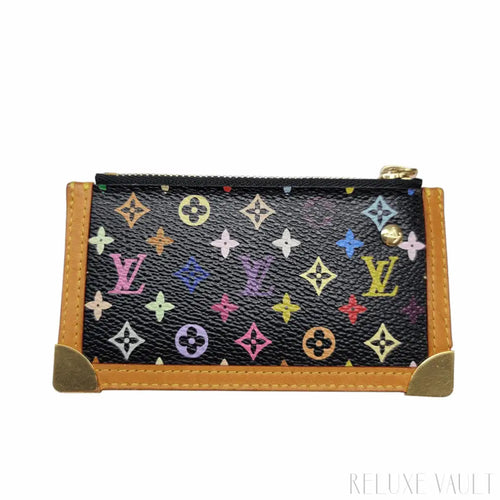 Load image 1 in gallery view. Multicolor Pochette Cles Coin Purse Black