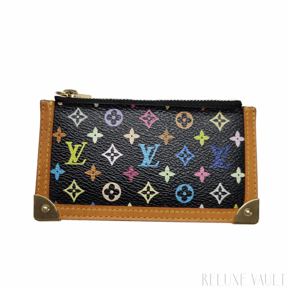 Multicolor Pochette Cles Coin Purse Black